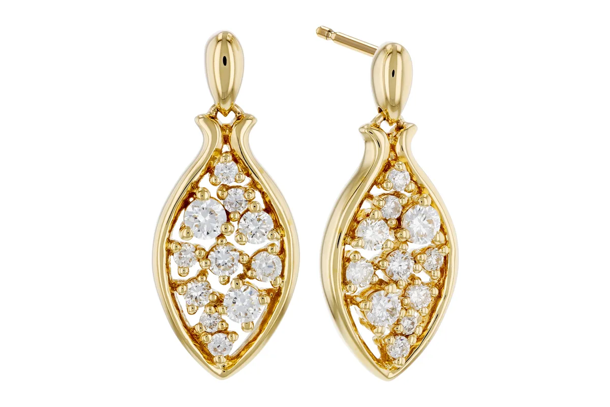 Diamond Earrings in yellow gold