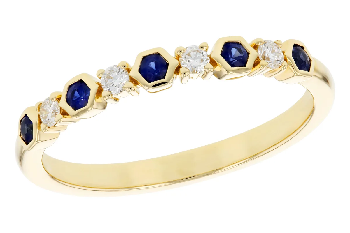 Sapphire Wedding Band in yellow gold